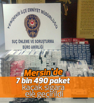 Mersin'de 7 bin 490 paket kaçak sigara ele geçirildi