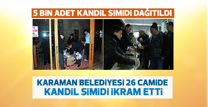 Karaman Belediyesi 26 Camide Kandil Simidi İkram Etti