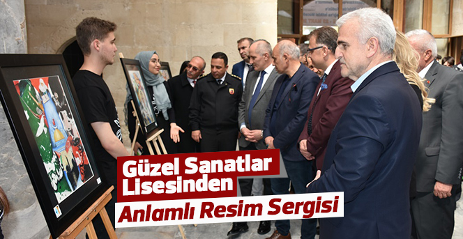 Güzel Sanatlar Lisesi Öğrencilerinden Anlamlı Resim Sergisi