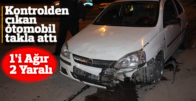 Kontrolden çıkan otomobil takla attı: 2 yaralı