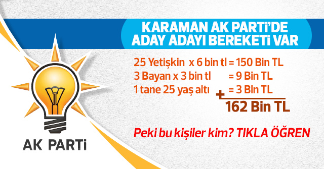 AK Parti'de 29 tane aday adayı var.