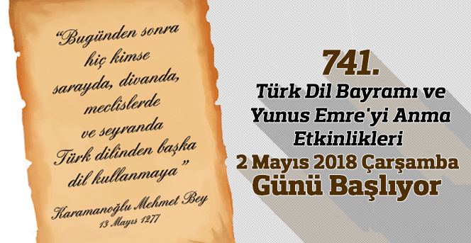 Dil Bayramı Etkinlikleri 2 Mayıs Çarşamba Günü Başlıyor