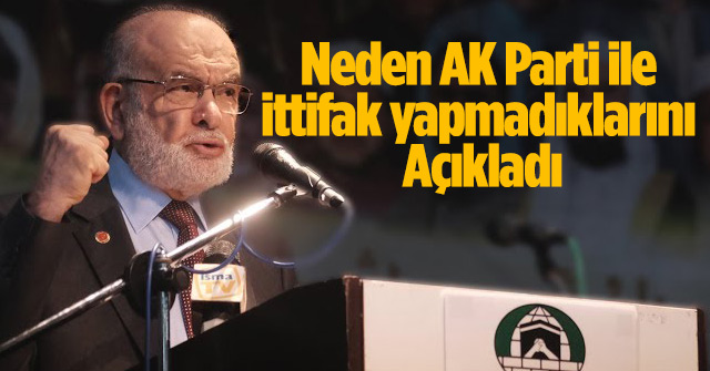 Neden AK Parti ile ittifak yapmadıklarını açıkladı