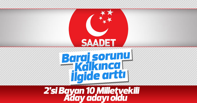 Baraj sorunu kalmayan Saadet Partisine 10 aday adayı başvurdu