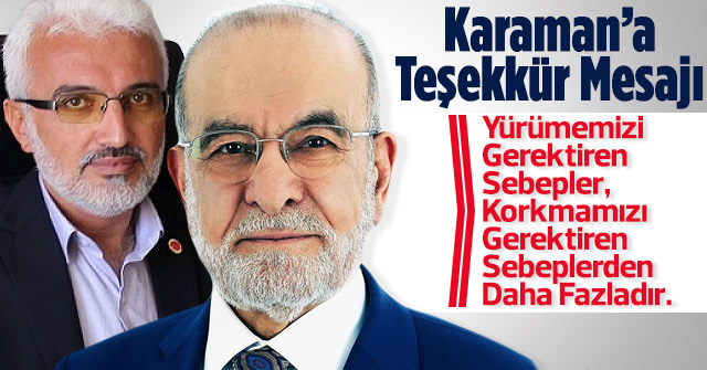 Saadet Partisinden Karaman halkına teşekkür mesajı