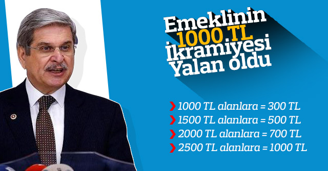 Emekliye bin TL doğru çıkmadı