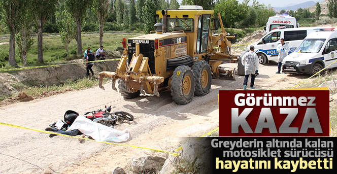 Greyderin Altında Kalan Motosiklet Sürücüsü Öldü