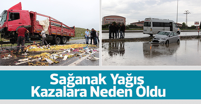 Karaman’da sağanak yağış kazalara neden oldu: 3 yaralı