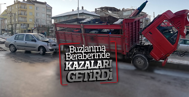 Karaman’da buzlanma nedeniyle çok sayıda kaza meydana geldi