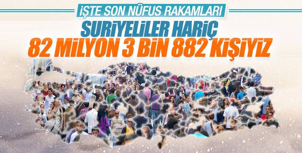 Türkiye'nin nüfusu 82 milyon oldu