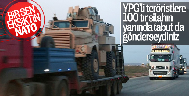 YPG'li teröristlere NATO tırları gönderildi