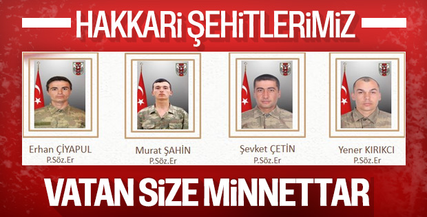 Hakkari şehitlerinin kimlikleri açıklandı