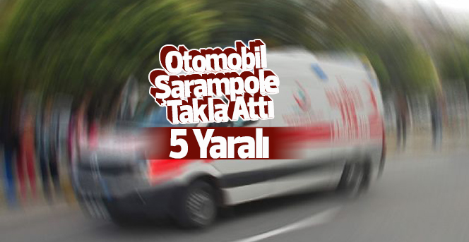 Otomobil şarampole takla attı: 5 yaralı