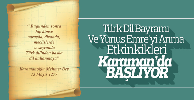 Türk Dil Bayramı Ve Yunus Emre’yi Anma Etkinlikleri Başlıyor