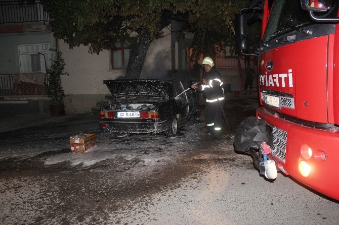 Beyşehir’de Otomobil Yangını