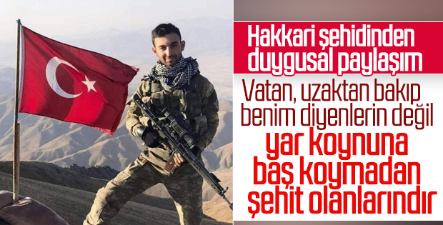 Ordulu şehidin sosyal medya paylaşımı yürekleri dağladı