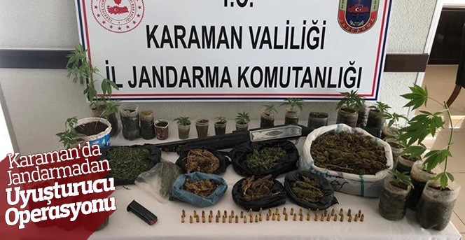 Karaman’da jandarmadan uyuşturucu operasyonu