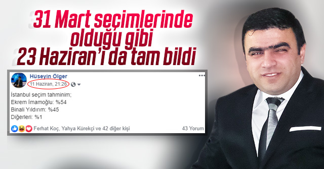 Gazeteci Hüseyin Ölger yine bildi İstanbul tahmini tuttu