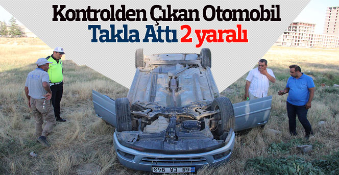 Kontrolden çıkan otomobil takla attı: 2 yaralı