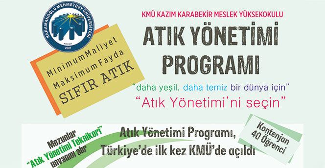 KMÜ,  Atık Yönetimi Programına Öğrenci Alacak