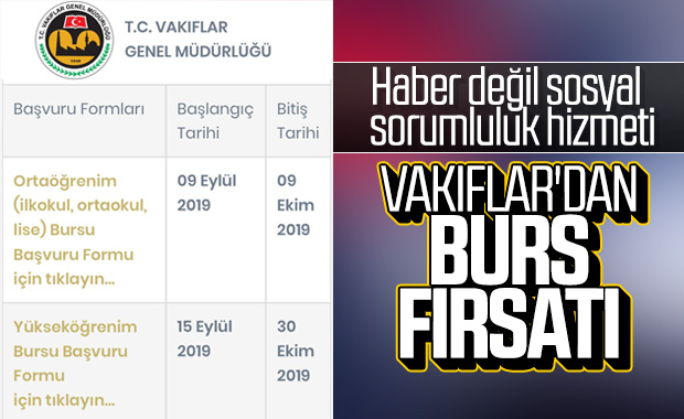 Vakıflar Genel Müdürlüğü'nden burs fırsatı