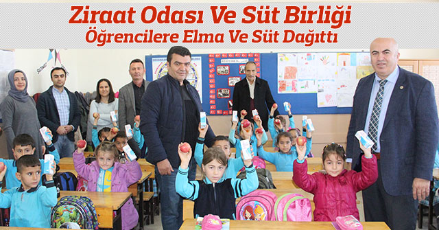 Ziraat Odası Ve Süt Birliği, Öğrencilere Elma Ve Süt Dağıttı