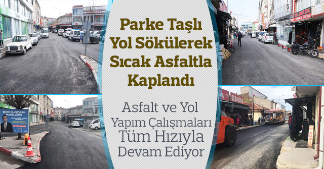 Parke Taşlı Yol Sökülerek Sıcak Asfaltla Kaplandı