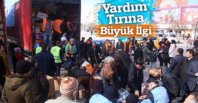 Belediye Öncülüğündeki Yardım Tırına Büyük İlgi