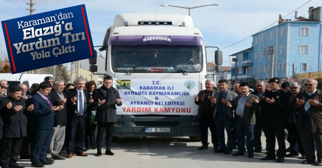 Karaman'dan Elazığ'a yardım tırı yola çıktı