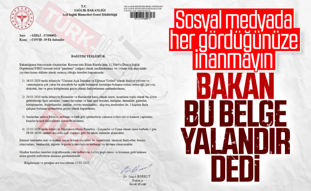 Sağlık Bakanı Koca'dan sahte belge açıklaması