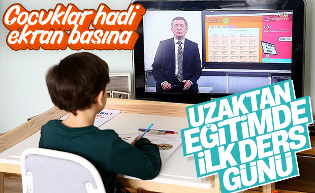 Uzaktan eğitimde ilk ders Bakan Selçuk'tan