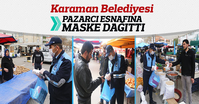 Belediye Pazarcı Esnafına Maske Dağıttı