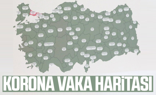 İl il koronavirüs vaka haritası