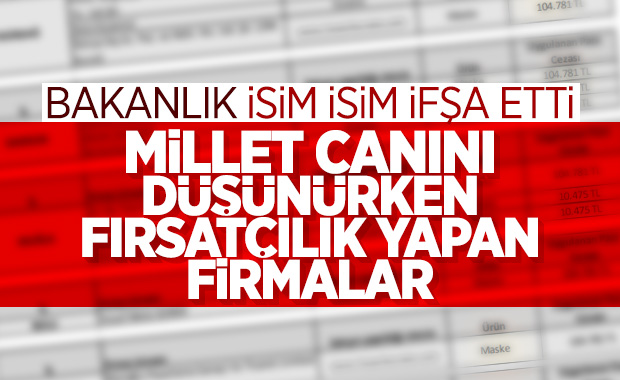 Fahiş fiyat uygulayan firmalar açıklandı