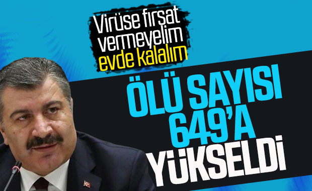 Türkiye'de koronadan ölenlerin sayısı 649'a çıktı