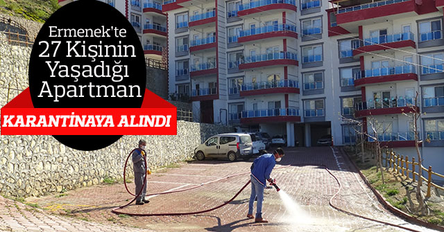 Ermenek’te 27 kişinin yaşadığı apartman karantinaya alındı