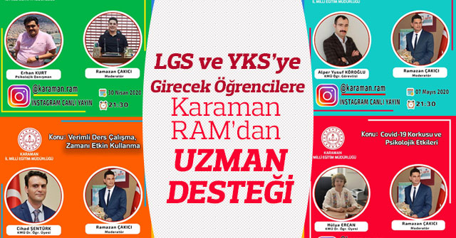 LGS ve YKS’ye Girecek Öğrencilere Karaman RAM’dan Destek