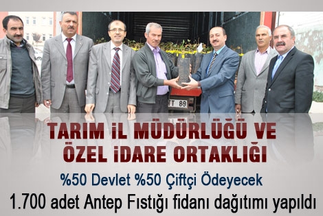 1.700 adet Antep Fıstığı fidanı dağıtımı yapıldı