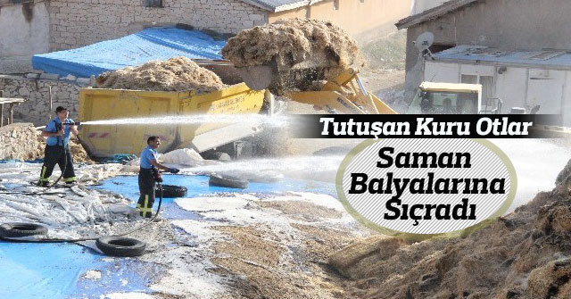 Tutuşan Kuru Otlar Saman Balyalarına Sıçradı