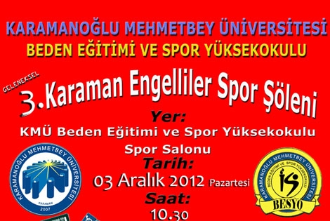 3. Karaman engelliler spor şöleni başlıyor