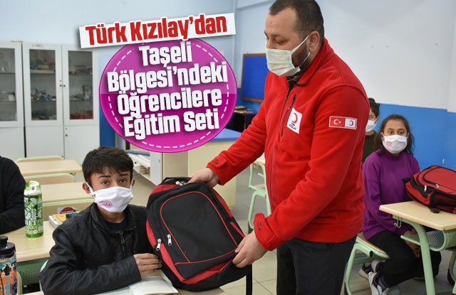 Türk Kızılayı Taşeli Bölgesi’ndeki Öğrencilere Eğitim Seti Hediye Etti