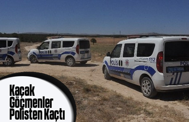 Göçmenler otobüsten inip kaçtı polis ve jandarma kovaladı