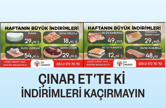 Çınar Et Şarküteri yeni indirimlere girdi