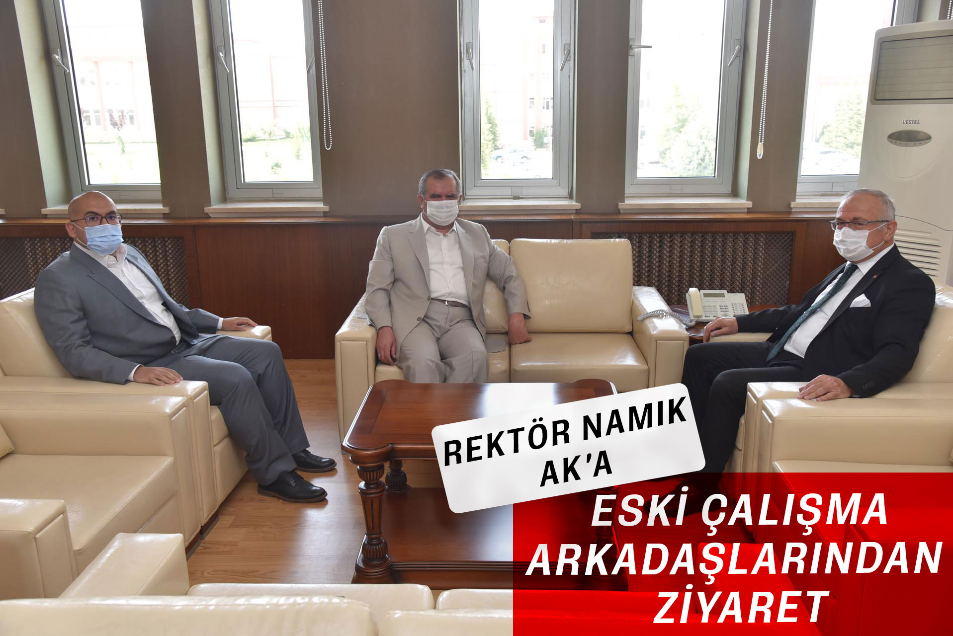 Rektör Namık Ak’a Eski Çalışma Arkadaşlarından Ziyaret