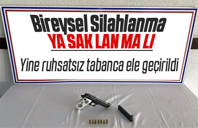 Karaman’da ruhsatsız tabanca ele geçirildi