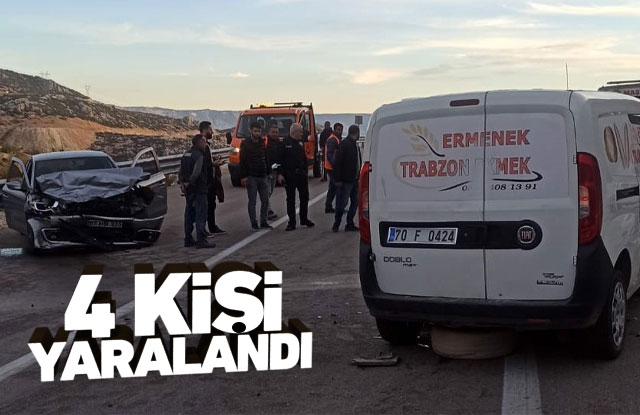 Karaman’da trafik kazası: 4 yaralı