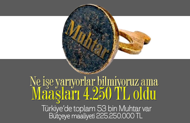 Muhtar Maaşları 4.250 TL oldu