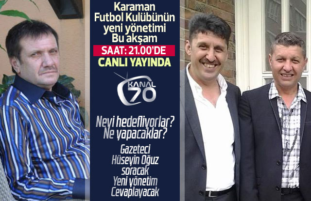 Karaman Futbol Kulübünün yeni yönetimi canlı yayında