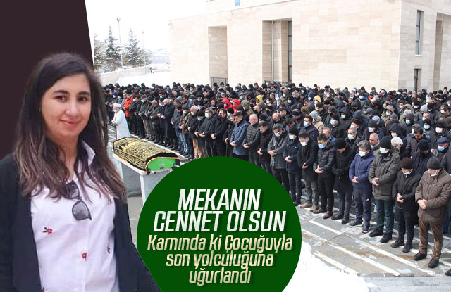 Genç hemşire karnındaki bebeğiyle defnedildi