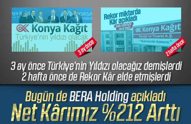 Bera Holdingin net karı !2 Arttı